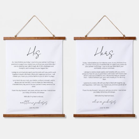 Elegantes Script-Hochzeitsszenario Wandteppich Mit Holzrahmen (Doppelt)