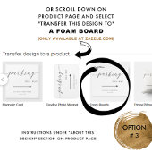 Elegantes Script Hochzeitszeichen Parking Sign Poster