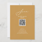 Elegantes Script Honey Gold Probe Dinner QR Einladung (Rückseite)