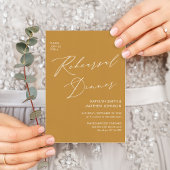 Elegantes Script Honey Gold Probe Dinner QR Einladung