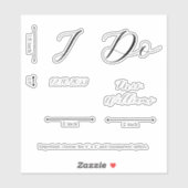 Elegantes Script I Do Bride Wedding Shoe Vinyl Dec Aufkleber (Blatt)
