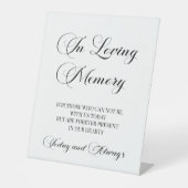 Elegantes Script 'In Love Memory' Memorial-Zeichen Sockelschild (Vorderseite)