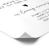 Elegantes Script in Love Memory Wedding Sign Poster (Ecke)