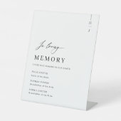 Elegantes Script in Love Memory Wedding Sign Sockelschild (Vorderseite)