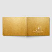 Elegantes Script Initial Wedding Monogram Gold Gästebuch (Voll)