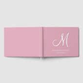 Elegantes Script Initial Wedding Monogram Pink Gästebuch (Voll)
