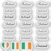 Elegantes Script Irland & Irish Flag /name Set Aufkleber (Vorderseite)