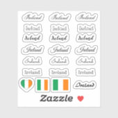 Elegantes Script Irland & Irish Flag /name Set Aufkleber (Blatt)