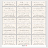 Elegantes Script Ivory Cream Wedding Guest Address Aufkleber (Blatt)