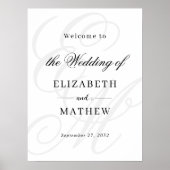 Elegantes Script-Ivory Monogram Wedding Welcome Poster (Vorne)