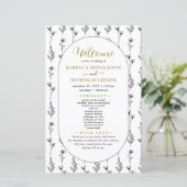 Elegantes Script-Kalligrafie-Hochzeitsprogramm (Stehend Vorderseite)