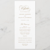 Elegantes Script-Kalligrafie-Hochzeitsprogramm Programm (Vorderseite)
