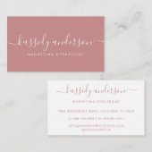 Elegantes Script-Kalligrafie Typografisches Logo R Visitenkarte (Vorne/Hinten)