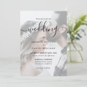 Elegantes Script Kraft Paper Foto Hochzeit Einladung (Stehend Vorderseite)