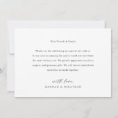 Elegantes Script Landscape Wedding Foto Dankeskarte (Rückseite)