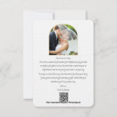 Elegantes Script Liebe Heart Wedding Foto Dankeskarte (Rückseite)