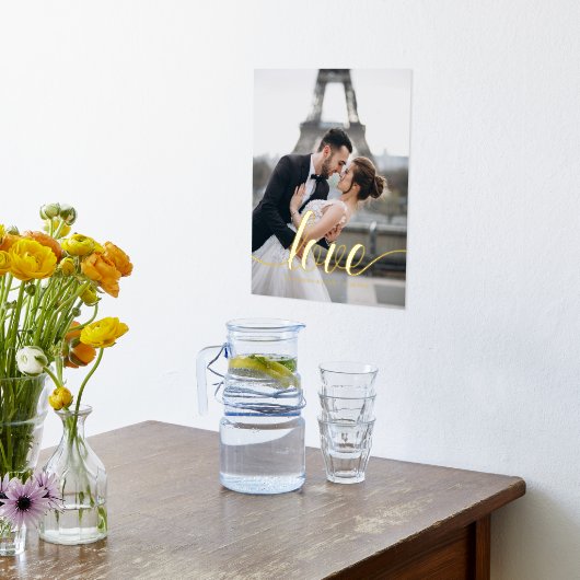 Elegantes Script "Liebe" Overlay-Foto Foliendrucke (Ablage(Küche))