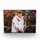 Elegantes Script "Liebe" Overlay-Foto Fotoblock (Vorderseite)