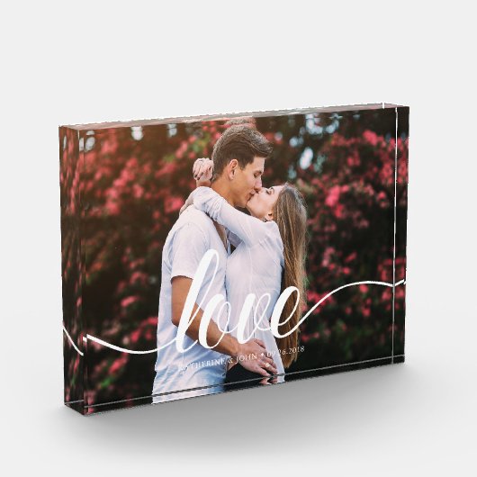 Elegantes Script "Liebe" Overlay-Foto Fotoblock (Links)