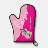 Elegantes Script-Liebe Personalisiertes Foto Ofenhandschuh (Vorderseite)