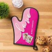 Elegantes Script-Liebe Personalisiertes Foto Ofenhandschuh (Oben unten)