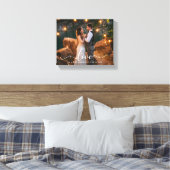 Elegantes Script-Liebe Wedding Bride Groom Foto Leinwanddruck (Insitu (Schlafzimmer))