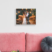 Elegantes Script-Liebe Wedding Bride Groom Foto Leinwanddruck (Insitu (Wohnzimmer))