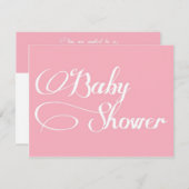 Elegantes Script Light Pink Baby Dusche Einladung (Vorne/Hinten)
