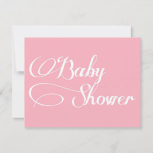 Elegantes Script Light Pink Baby Dusche Einladung