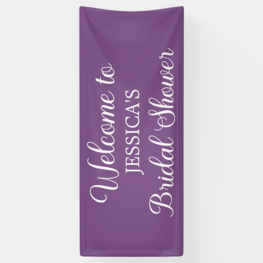 Elegantes Script-Lila Brautparty Banner (Vertikal)