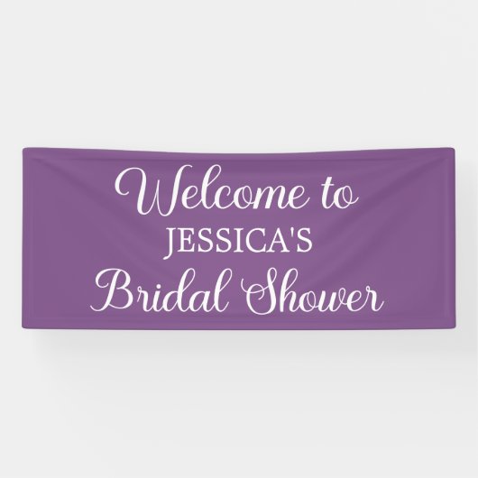 Elegantes Script-Lila Brautparty Banner (Horizontal)