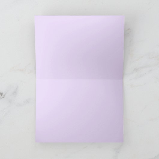 Elegantes Script Lila Iris Floral Dankeskarte (Innenseite)