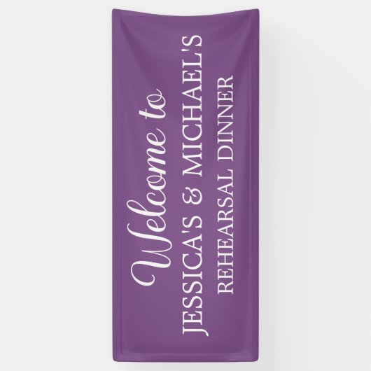 Elegantes Script Lila Probe Dinner Banner (Vertikal)