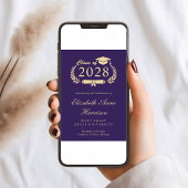 Elegantes Script Lila Uni-Abschluß Party Einladung