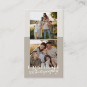 Elegantes Script-Logo und QR-Code-Fotografie Visitenkarte (Vorderseite)