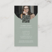 Elegantes Script-Logo und QR-Code Real-Anwesen Visitenkarte (Rückseite)