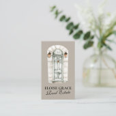 Elegantes Script-Logo und QR-Code Real-Anwesen Visitenkarte (Stehend Vorderseite)