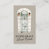 Elegantes Script-Logo und QR-Code Real-Anwesen Visitenkarte (Vorderseite)