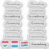 Elegantes Script Luxemburg & Flag /name Set Aufkleber (Vorderseite)