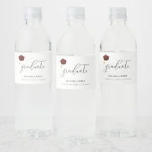 Elegantes Script Maroon High School Graduate Wasserflaschenetikett (Flaschen)