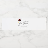 Elegantes Script Maroon High School Graduate Wasserflaschenetikett (Einzelnes Label)