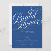 Elegantes Script Marseille Bleu Brautparty Einladung (Vorderseite)