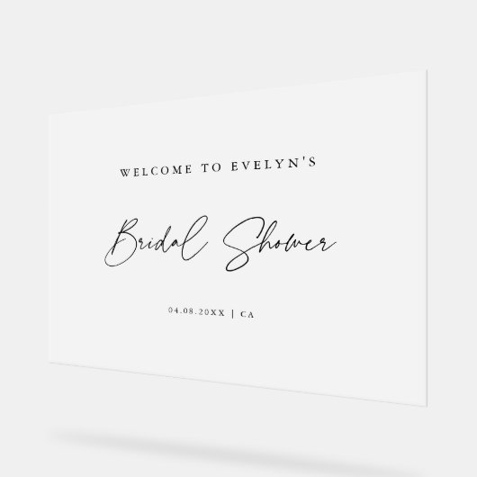 Elegantes Script Mattiertes Brautparty Willkommen Acrylschild (Winkel)