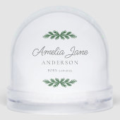 Elegantes Script Mein erstes Weihnachts-Foto Snow Schneekugeln (Rückseite)