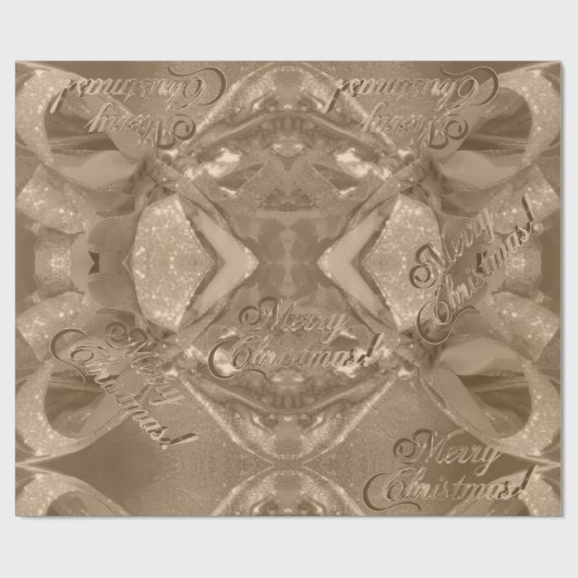 Elegantes Script Merry Christmas Copper Brown Geschenkpapier (Flach)