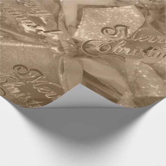 Elegantes Script Merry Christmas Copper Brown Geschenkpapier (Ecke)