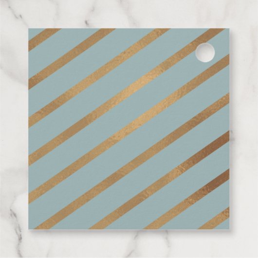 Elegantes Script Merry Christmas Gold Star Lite Aq Geschenkanhänger (Rückseite)