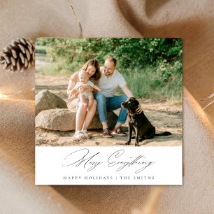 Elegantes Script Merry Everything Coastal Weihnach Feiertagskarte