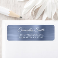 Elegantes Script Metallic Dusty Blue