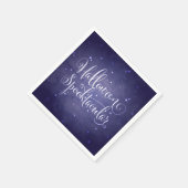 Elegantes Script Midnight Blue Gothic Halloween Serviette (Ecke)